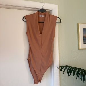Zara Plunge V Neck Bodysuit Womens Size Small